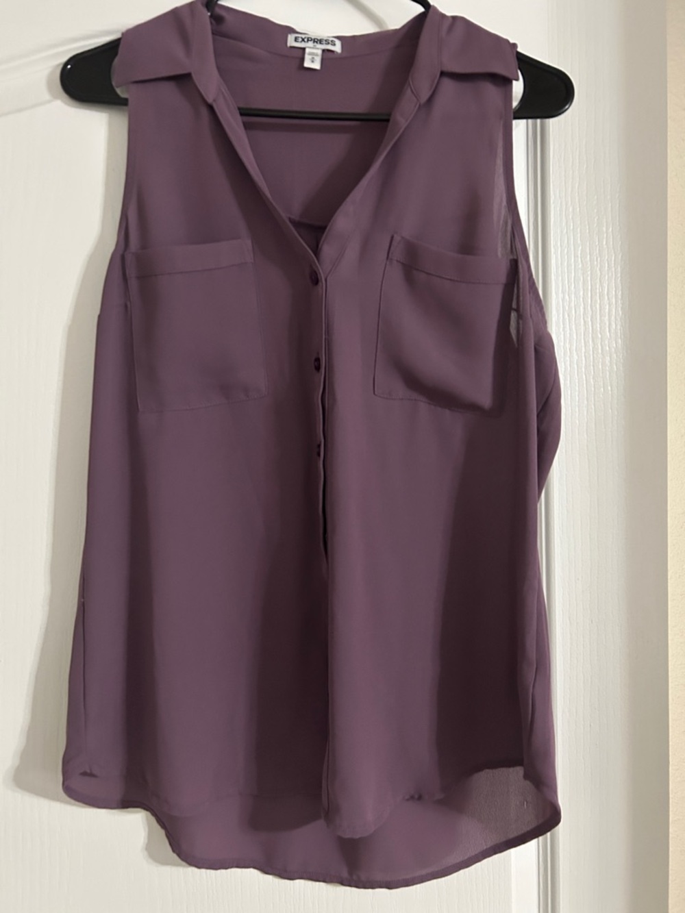 Express Plum Sleeveless Button-Front Camisole - Size Medium